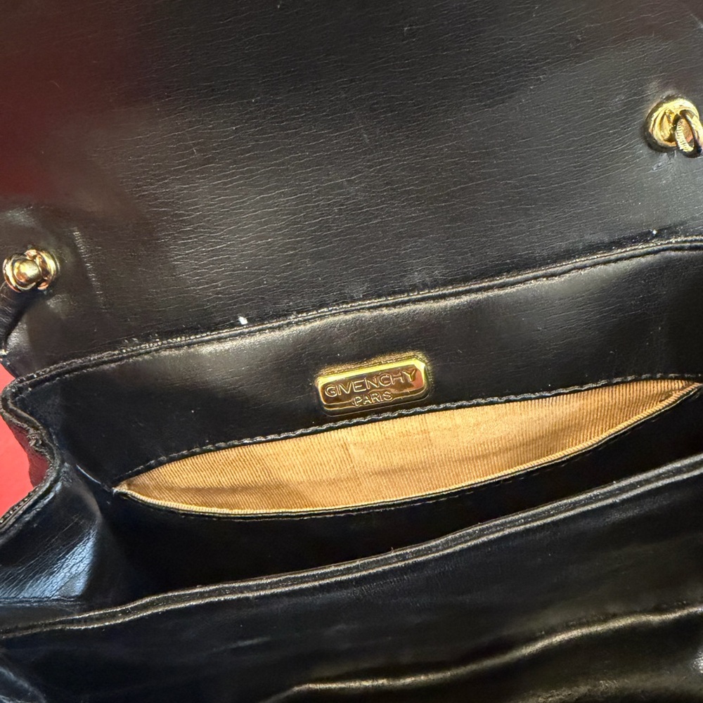 Elegant Vtg Givenchy Paris Black Embossed Lizard Women's Handbag Clutch - Picture 10 of 13